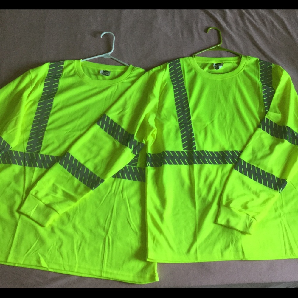 Bright long sleeve reflective safety work shirts